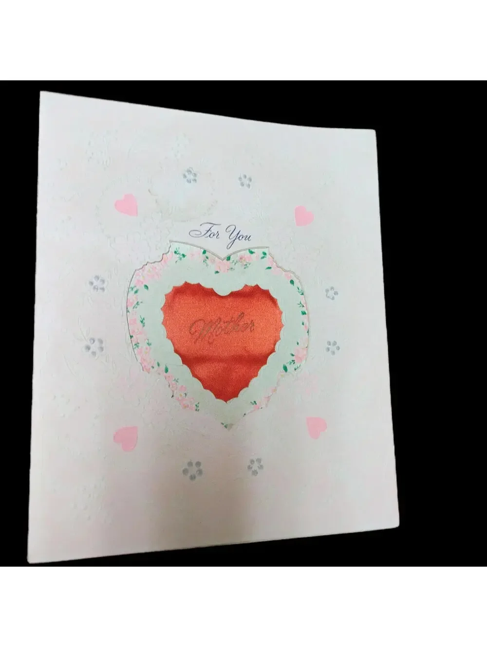 Antique Victorian Valentine Card Ephemera, Paper Americana Satin Embossed Unused